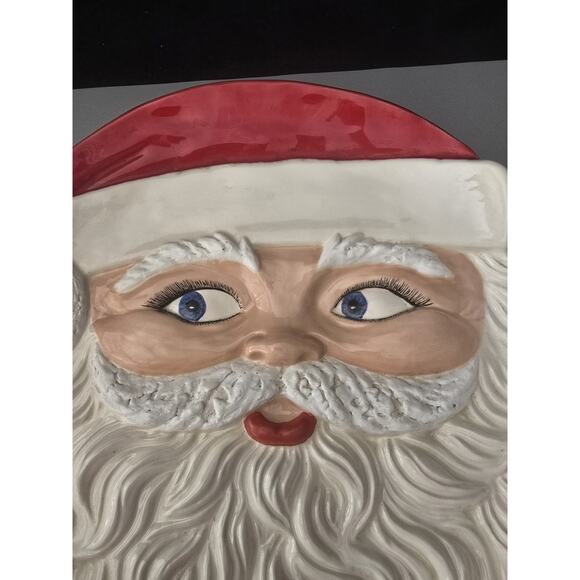 Mid Century Santa Claus Christmas Large Cookie Plate - V/E 1959 - HTF Version - Picture 2 of 6